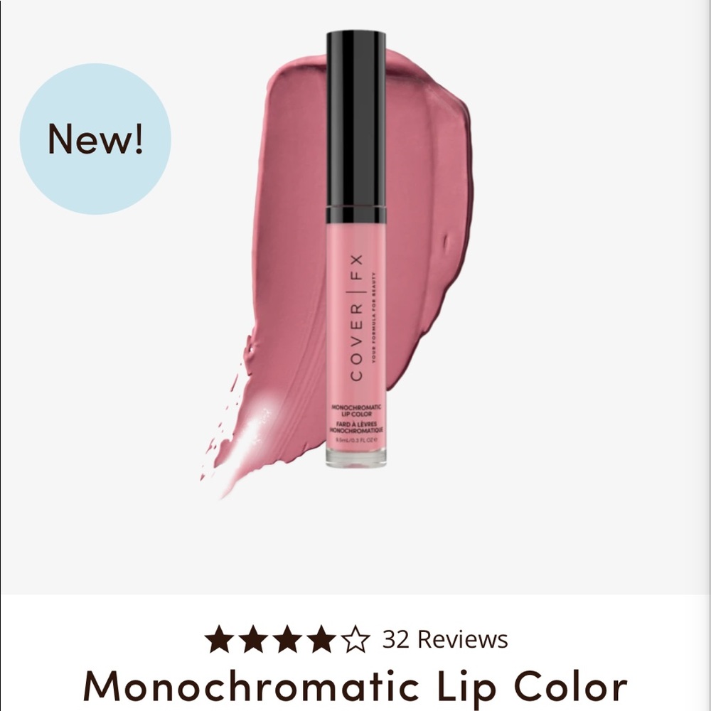 Cover FX monochromatic lip color in pink dahlia